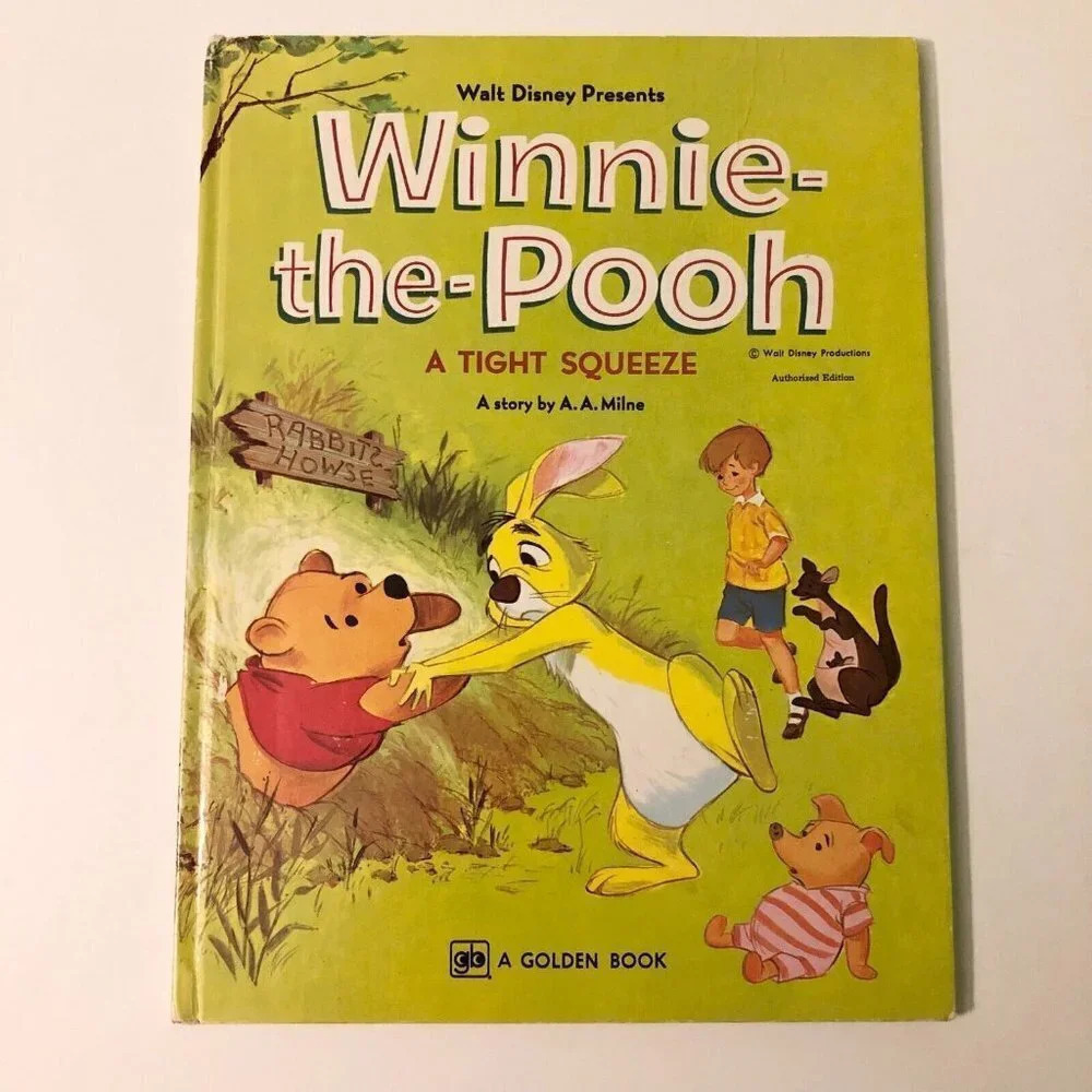 Vintage 1976 Walt Disneys Winnie The Pooh A Tight Squeeze Golden Book